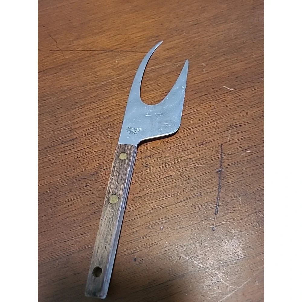 Vintage VERNCO‎ JAPAN Wood Handled Knife THE VERNON COMPANY NEWTON IOWA